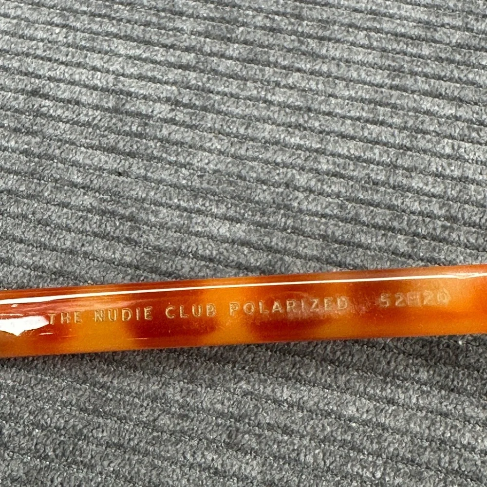Crap‎ Eyewear The Nudie Club Polarized Y2K Sunglasses Orange Tortoise Gold 52-20